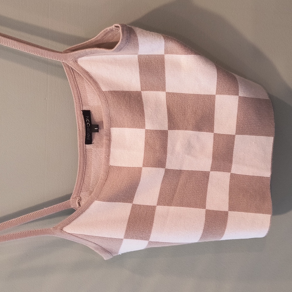Papermoon large checkered tank sweater